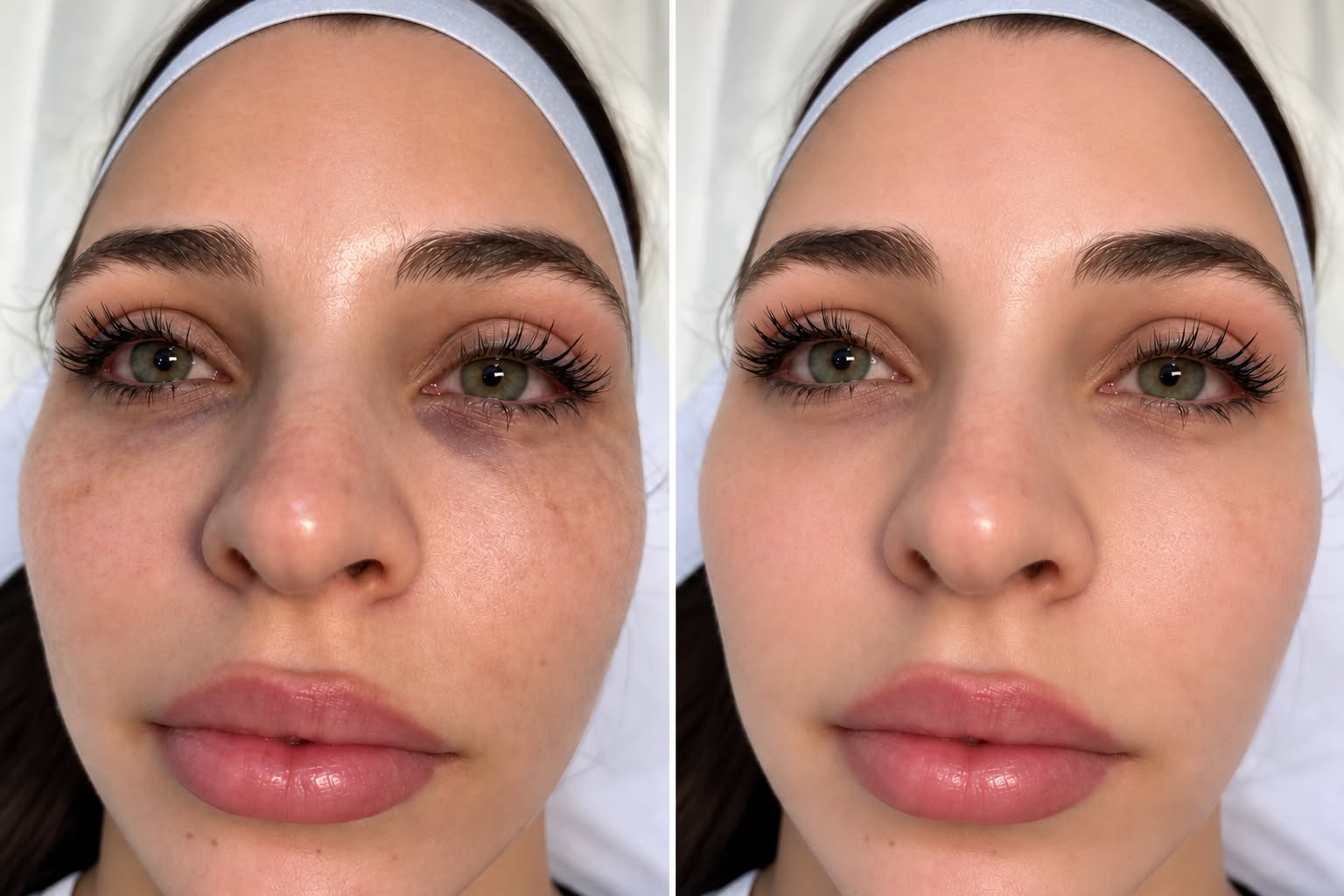 Comparativa antes y después de fibroblast en el área de las ojeras